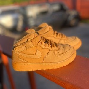 Nike Air Force 1 Mid Lv8 Flax Wheat Kids Boys 12c